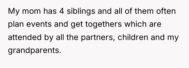My mom has 4 siblings and all of them often...