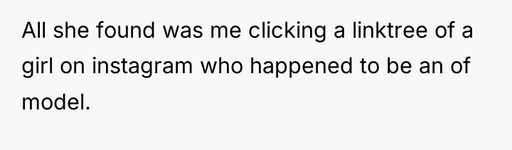 All she found was me clicking a linktree of a...