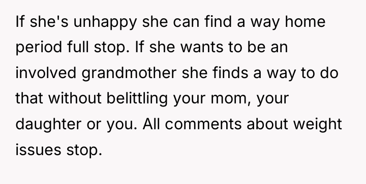 If she's unhappy she can find a way home period...