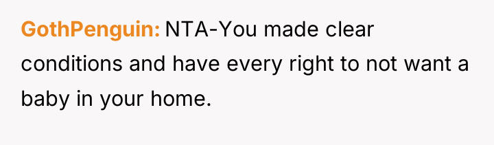 GothPenguin NTA-You made clear conditions and have every right to...