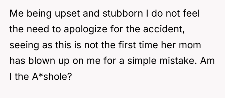 Me being upset and stubborn I do not feel the...