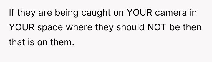 If they are being caught on YOUR camera in YOUR...