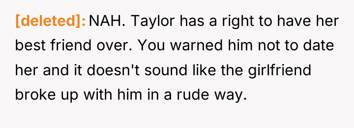 [deleted] NAH. Taylor has a right to have her best...