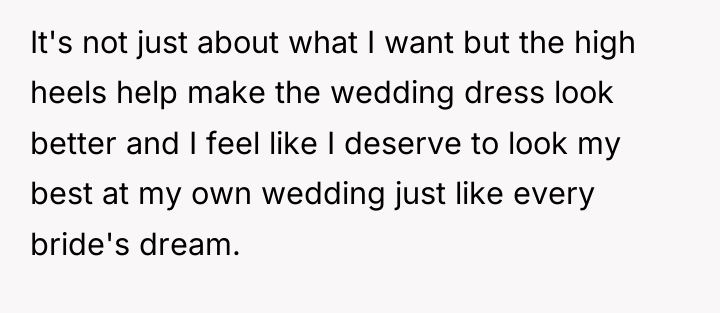 It's not just about what I want but the high...