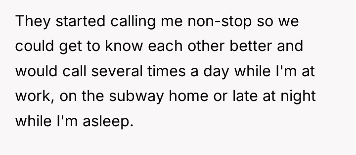 They started calling me non-stop so we could get to...