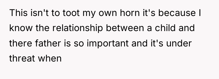 This isn't to toot my own horn it's because I...