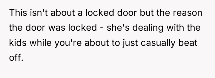 This isn't about a locked door but the reason the...