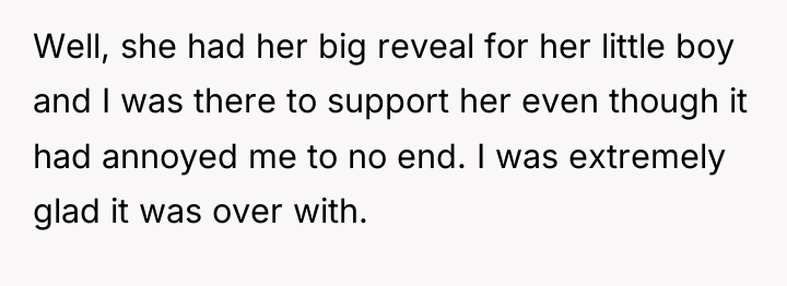 Well, she had her big reveal for her little boy...