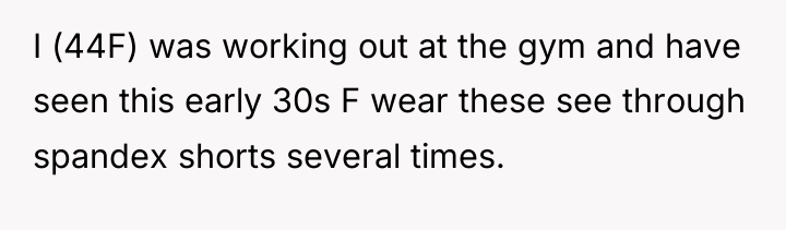 I (44F) was working out at the gym and have...
