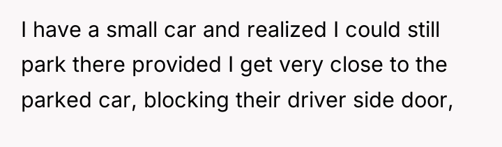 I have a small car and realized I could still...