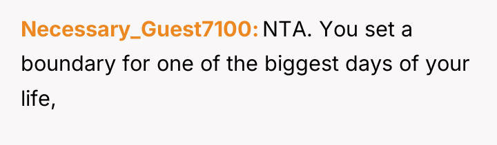 Necessary_Guest7100 NTA. You set a boundary for one of the...