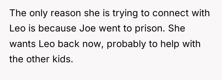 The only reason she is trying to connect with Leo...