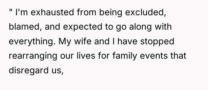 " I'm exhausted from being excluded, blamed, and expected to...