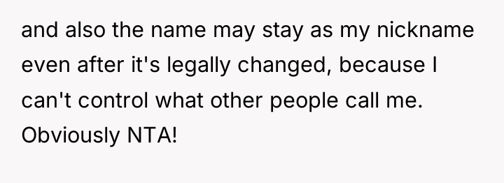 and also the name may stay as my nickname even...