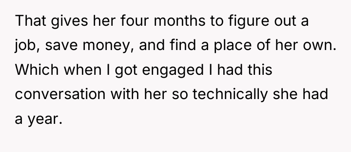 That gives her four months to figure out a job,...