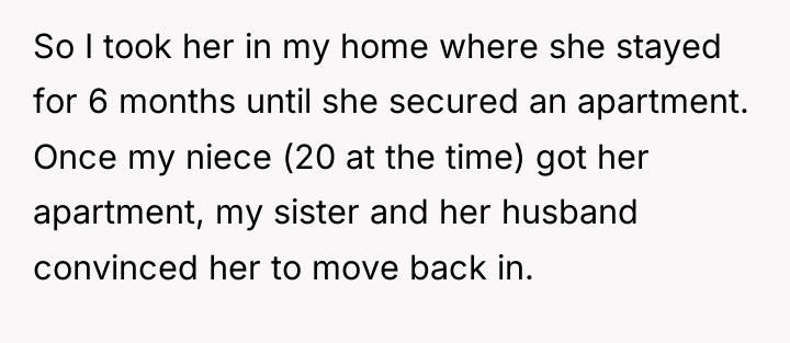 So I took her in my home where she stayed...