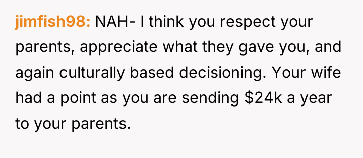 jimfish98 NAH- I think you respect your parents, appreciate what...