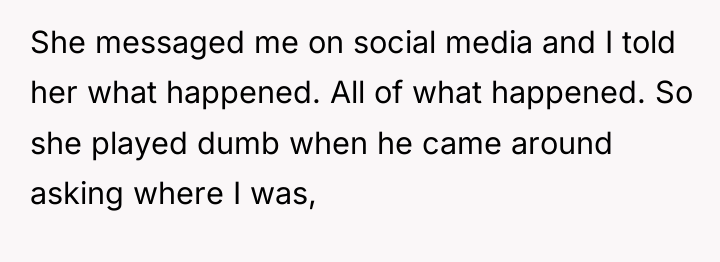 She messaged me on social media and I told her...