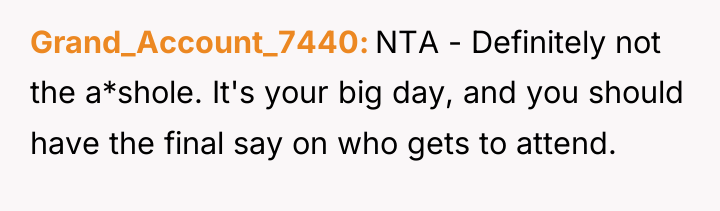 Grand_Account_7440 NTA - Definitely not the a*shole. It's your big...