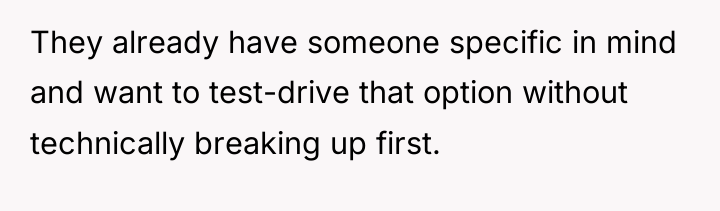 They already have someone specific in mind and want to...