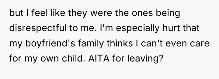 but I feel like they were the ones being disrespectful...