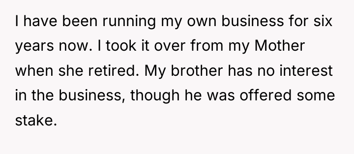 I have been running my own business for six years...