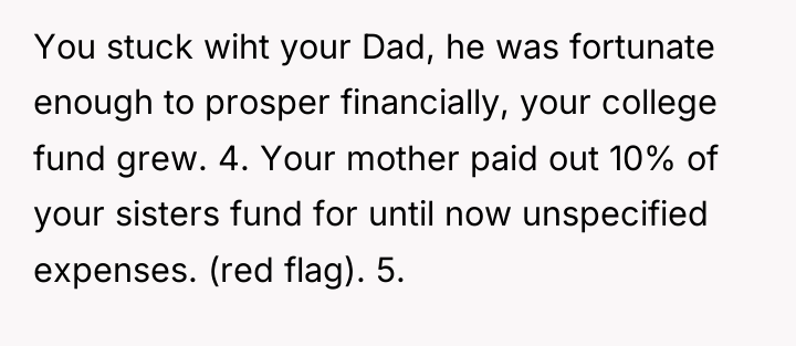 You stuck wiht your Dad, he was fortunate enough to...
