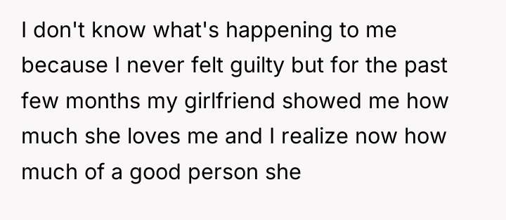 I don't know what's happening to me because I never...