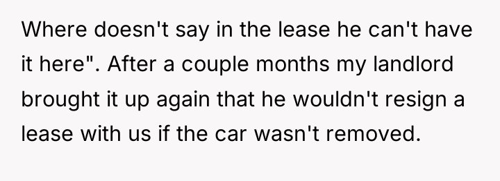 Where doesn't say in the lease he can't have it...
