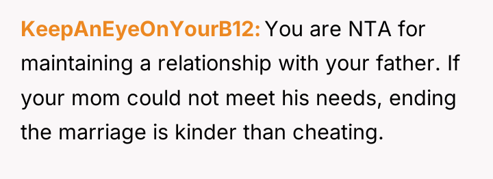 KeepAnEyeOnYourB12 You are NTA for maintaining a relationship with your...