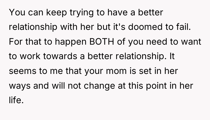 You can keep trying to have a better relationship with...