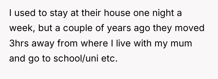 I used to stay at their house one night a...