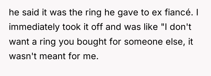 he said it was the ring he gave to ex...