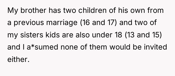 My brother has two children of his own from a...