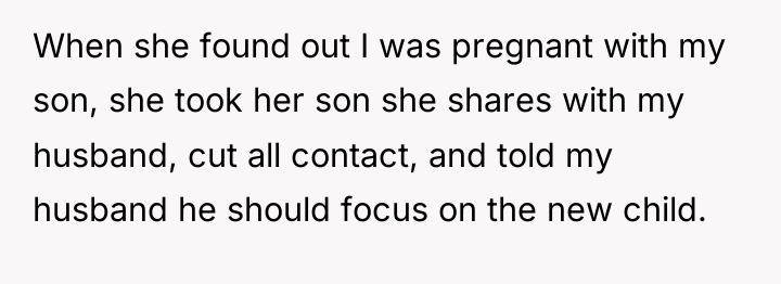 When she found out I was pregnant with my son,...