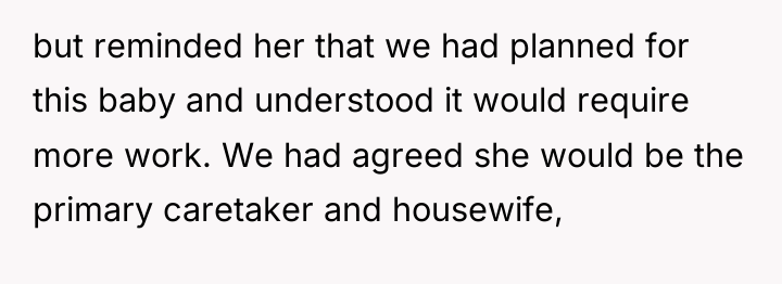 but reminded her that we had planned for this baby...