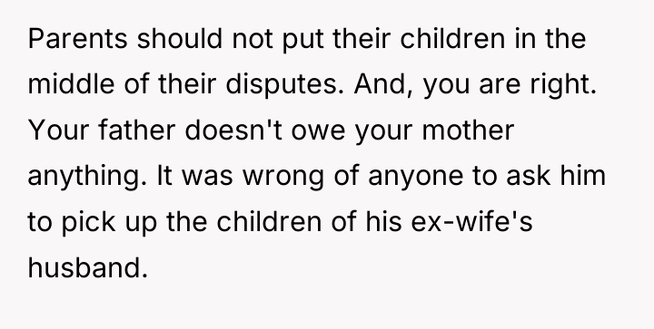 Parents should not put their children in the middle of...