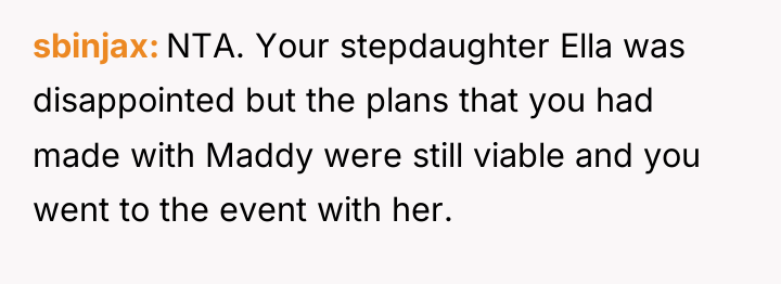 sbinjax NTA. Your stepdaughter Ella was disappointed but the plans...