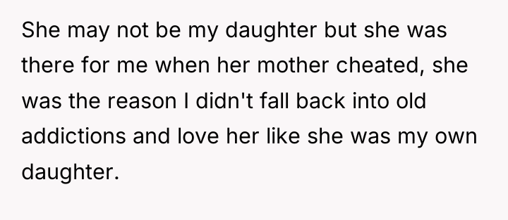 She may not be my daughter but she was there...