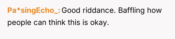 Pa*singEcho_ Good riddance. Baffling how people can think this is...