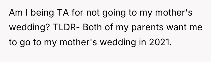 Am I being TA for not going to my mother's...