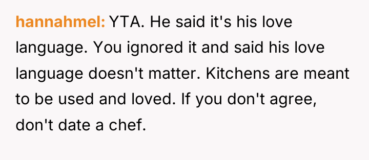 hannahmel YTA. He said it's his love language. You ignored...