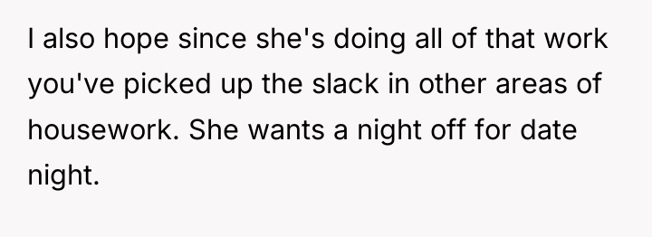 I also hope since she's doing all of that work...