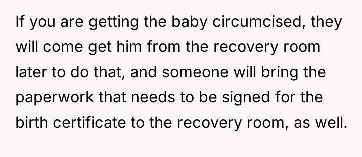 If you are getting the baby circumcised, they will come...