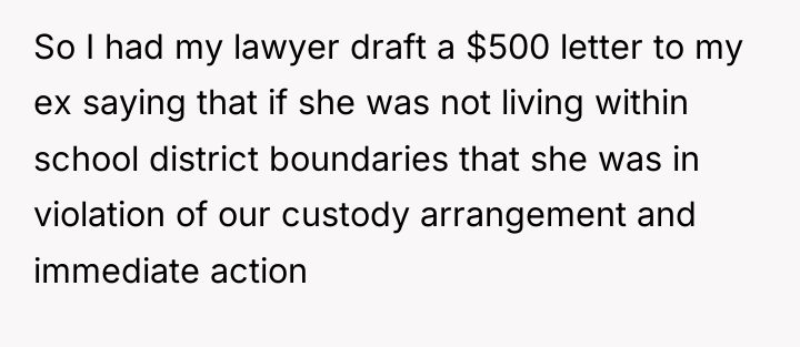 So I had my lawyer draft a $500 letter to...