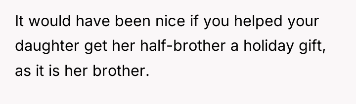It would have been nice if you helped your daughter...