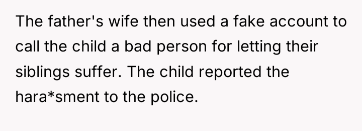 The father's wife then used a fake account to call...