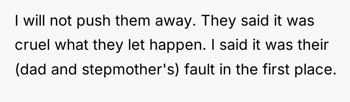 I will not push them away. They said it was...