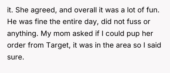 it. She agreed, and overall it was a lot of...