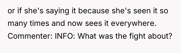 or if she's saying it because she's seen it so...